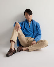 Load image into Gallery viewer, N.Peal Men's Carnaby Half Zip Cashmere Jumper Provence Blue

