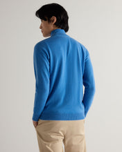 Load image into Gallery viewer, N.Peal Men's Carnaby Half Zip Cashmere Jumper Provence Blue
