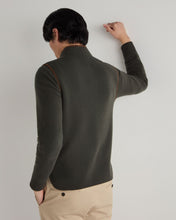 Load image into Gallery viewer, N.Peal Men's Shaftesbury Suede Trim Cashmere Gilet Arabica Khaki Green
