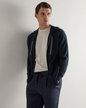 Load image into Gallery viewer, N.Peal Men's Ladbroke Cashmere Hoodie Indigo Blue
