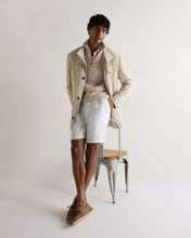 Load image into Gallery viewer, N.Peal Men's Albemarle Cable Half Zip Cashmere Jumper Ecru White
