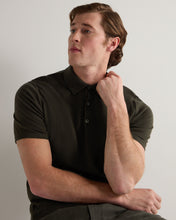 Load image into Gallery viewer, N.Peal Men's Polzeath Cotton Cashmere Polo T-Shirt Arabica Khaki Green
