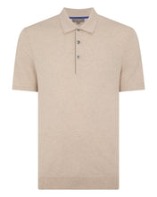 Load image into Gallery viewer, N.Peal Men's Polzeath Cotton Cashmere Polo T-Shirt Sandstone Brown
