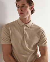Load image into Gallery viewer, N.Peal Men's Polzeath Cotton Cashmere Polo T-Shirt Sandstone Brown
