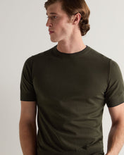 Load image into Gallery viewer, N.Peal Men's Newquay Cotton Cashmere T-Shirt Arabica Khaki Green
