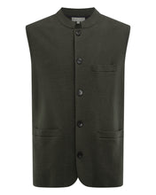 Load image into Gallery viewer, N.Peal Men's Penzance Cotton Cashmere Gilet Arabica Khaki Green
