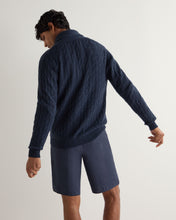 Load image into Gallery viewer, N.Peal Men's Garrick Shawl Cable Cashmere Cardigan Indigo Blue
