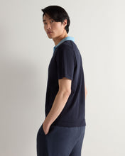 Load image into Gallery viewer, N.Peal Men's Polo Cotton Cashmere T-Shirt Navy Blue
