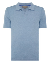Load image into Gallery viewer, N.Peal Men's Polo Cotton Cashmere T-Shirt Cornflower Blue
