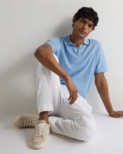 Load image into Gallery viewer, N.Peal Men's Polo Cotton Cashmere T-Shirt Cornflower Blue
