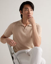 Load image into Gallery viewer, N.Peal Men's Polo Cotton Cashmere T-Shirt Sandstone Brown
