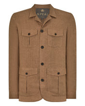 Load image into Gallery viewer, N.Peal Men's Safari Linen Jacket Tan Brown
