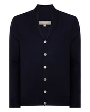 Load image into Gallery viewer, N.Peal Men's Fenchurch Fine Gauge Cashmere Cardigan Navy Blue
