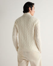 Load image into Gallery viewer, Men's Jermyn Cable Full Button Cashmere Cardigan New Ivory White
