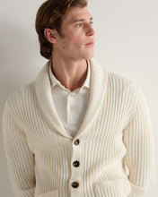 Load image into Gallery viewer, N.Peal Men's Cotton Blend Shawl Cardigan White

