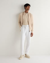 Load image into Gallery viewer, N.Peal Men's Ribbed Full Zip Cotton Cashmere Jumper Sandstone Brown
