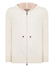 Load image into Gallery viewer, N.Peal Men's Cotton Silk Cashmere Hoodie New Ivory White
