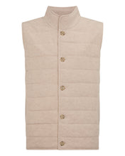 Load image into Gallery viewer, N.Peal Men's Cashmere Quilted Gilet Ecru White

