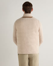 Load image into Gallery viewer, N.Peal Men's Cashmere Quilted Gilet Ecru White
