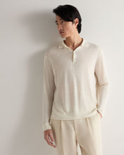 Load image into Gallery viewer, N.Peal Men's Linen Blend Polo Shirt New Ivory White

