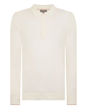 Load image into Gallery viewer, N.Peal Men's Linen Blend Polo Shirt New Ivory White
