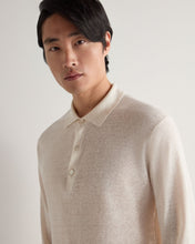 Load image into Gallery viewer, N.Peal Men's Linen Blend Polo Shirt New Ivory White
