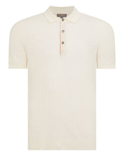 Load image into Gallery viewer, N.Peal Men's Linen Blend Rib Polo New Ivory White
