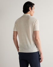 Load image into Gallery viewer, N.Peal Men's Linen Blend Rib Polo New Ivory White
