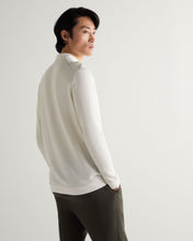 Load image into Gallery viewer, N.Peal Men's Moss Stitch Cotton Cashmere Polo New Ivory White
