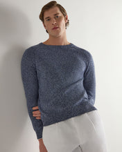 Load image into Gallery viewer, N.Peal Men's Marl Cotton Cashmere Sweatshirt Blue Marl

