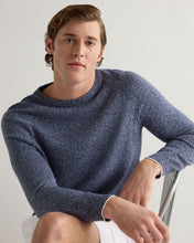 Load image into Gallery viewer, N.Peal Men's Marl Cotton Cashmere Sweatshirt Blue Marl
