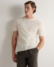 Load image into Gallery viewer, N.Peal Men's Linen Blend T-Shirt New Ivory White
