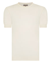 Load image into Gallery viewer, N.Peal Men's Linen Blend T-Shirt New Ivory White
