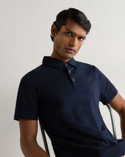 Load image into Gallery viewer, N.Peal Men's Hove Cotton Polo Navy Blue
