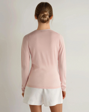 Load image into Gallery viewer, N.Peal Women's Mia Superfine Cashmere V Neck Cardigan Blush Pink
