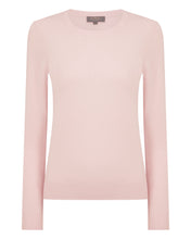 Load image into Gallery viewer, N.Peal Women's Evie Classic Round Neck Cashmere Jumper Blossom Pink
