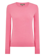 Load image into Gallery viewer, N.Peal Women's Evie Classic Round Neck Cashmere Jumper Camellia Pink
