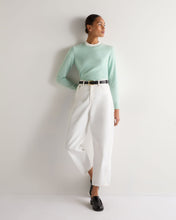 Load image into Gallery viewer, N.Peal Women's Evie Classic Round Neck Cashmere Jumper Dusty Teal Green
