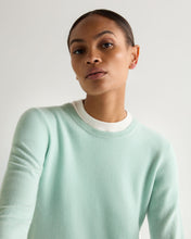 Load image into Gallery viewer, N.Peal Women's Evie Classic Round Neck Cashmere Jumper Dusty Teal Green
