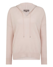 Load image into Gallery viewer, N.Peal Women's Maya Metal Trim Cashmere Hoodie Dusk Pink
