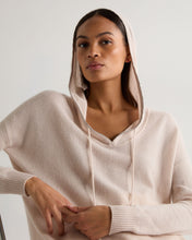 Load image into Gallery viewer, N.Peal Women's Maya Metal Trim Cashmere Hoodie Dusk Pink
