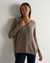 Load image into Gallery viewer, N.Peal Women's Maya Metal Trim Cashmere Hoodie Vintage Khaki Green

