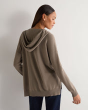 Load image into Gallery viewer, N.Peal Women's Maya Metal Trim Cashmere Hoodie Vintage Khaki Green
