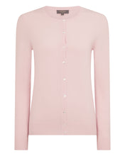Load image into Gallery viewer, N.Peal Women's Olivia Round Neck Cashmere Cardigan Blossom Pink
