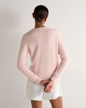 Load image into Gallery viewer, N.Peal Women's Olivia Round Neck Cashmere Cardigan Blossom Pink
