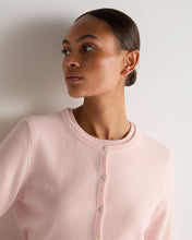 Load image into Gallery viewer, N.Peal Women's Olivia Round Neck Cashmere Cardigan Blossom Pink
