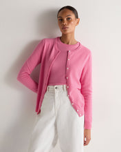 Load image into Gallery viewer, N.Peal Women's Olivia Round Neck Cashmere Cardigan Camellia Pink
