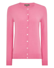 Load image into Gallery viewer, N.Peal Women's Olivia Round Neck Cashmere Cardigan Camellia Pink
