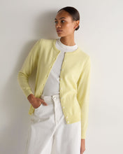 Load image into Gallery viewer, N.Peal Women's Olivia Round Neck Cashmere Cardigan Granita Yellow
