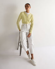 Load image into Gallery viewer, N.Peal Women's Olivia Round Neck Cashmere Cardigan Granita Yellow
